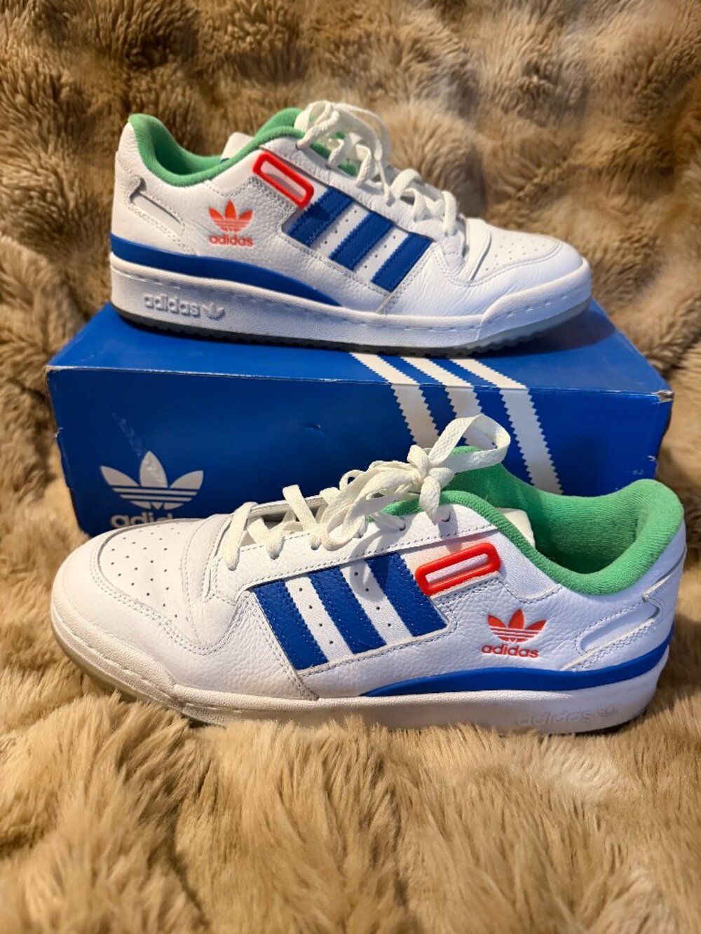 Adidas Forum Low White Blue Green Multi Color
